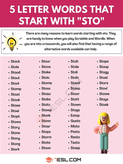 5 letter words start with sto|5 Letter Words with STO in Them